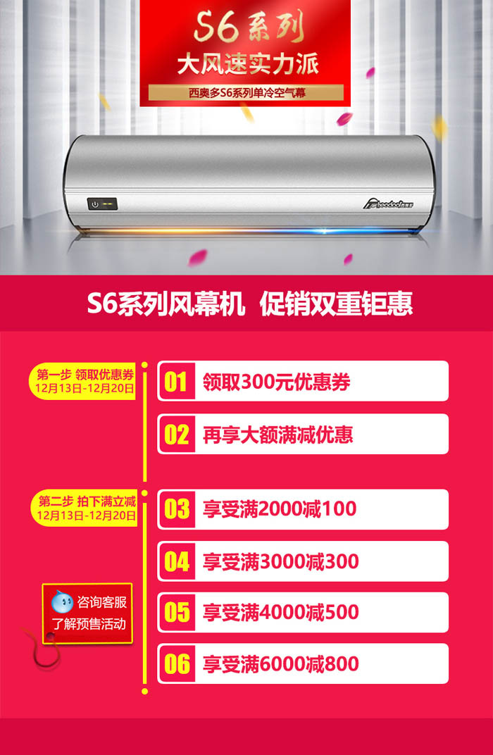 S6系列風(fēng)幕機，促銷雙重鉅惠